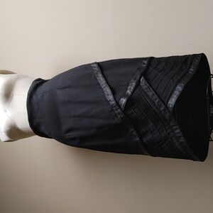 VTG Casadei High Waisted Leather Trim Skirt Size 4/6